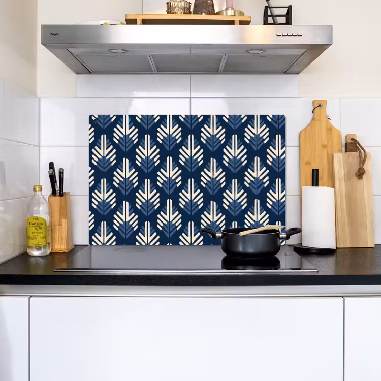 Modern - Patroon - Blauw Inductie beschemer met haakjes klein 777 -sfeer2