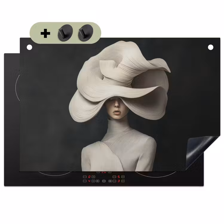 Modern - Vrouw - Hoed Inductie beschemer met haakjes klein -3d
