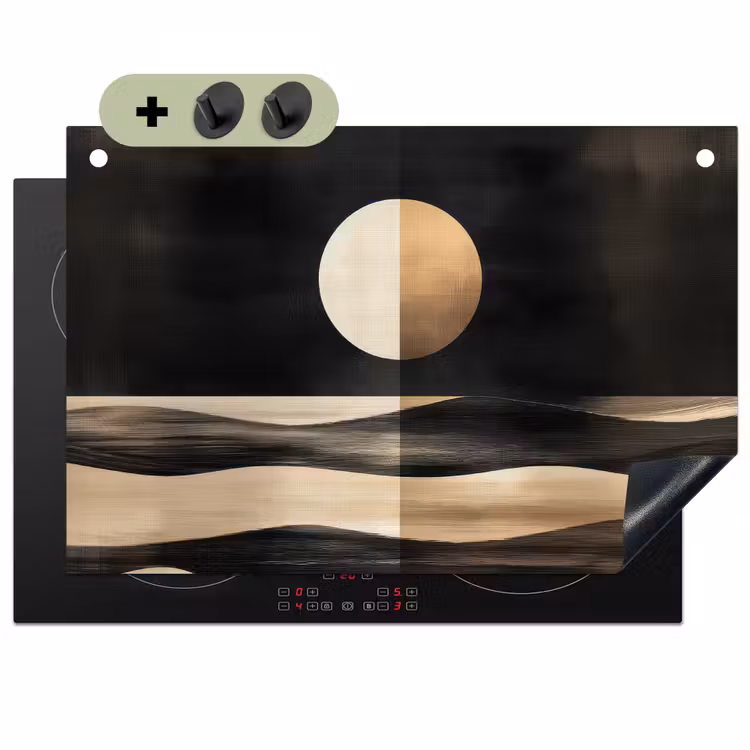Maan - Cirkel - Goud Inductie beschemer met haakjes klein -3d