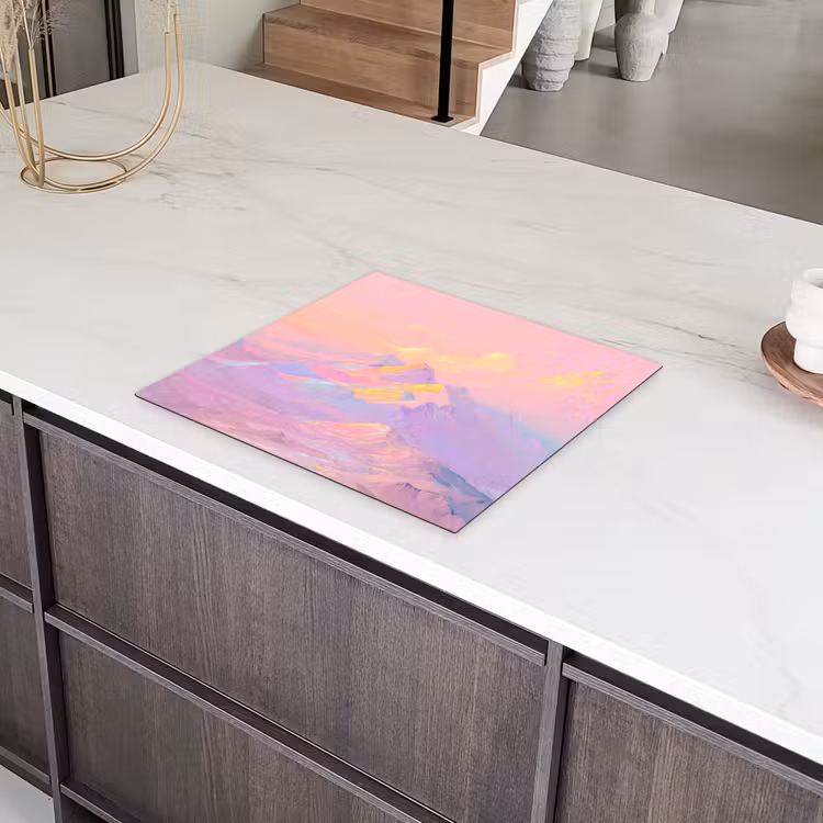 Bergtoppen - Wolken - Dromerig Inductie beschermer vinyl 3mm middel -sfeer8