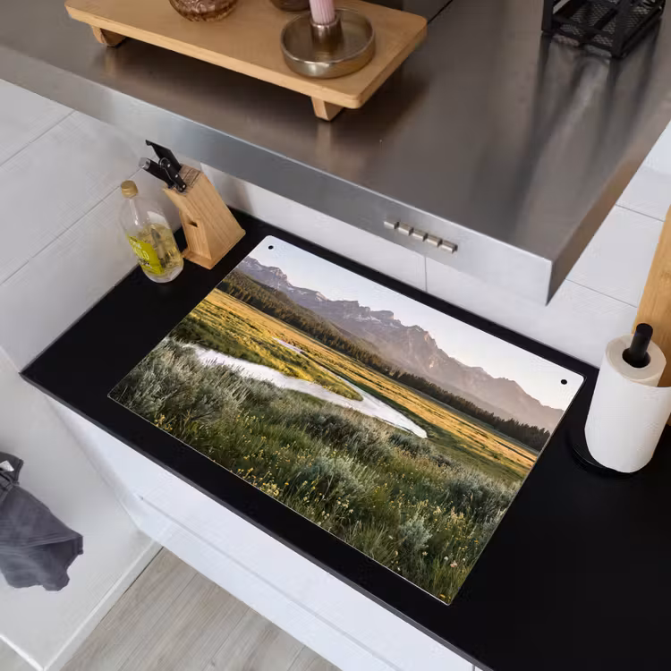 Berglandschap - Rivier - Bos Inductie beschemer met haakjes klein -sfeer1