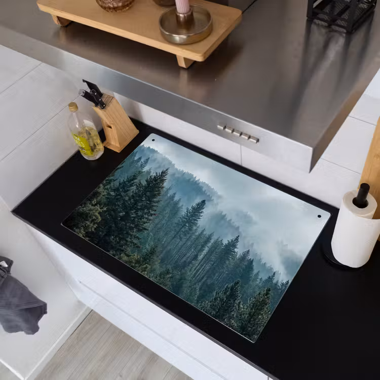 Naaldwoud - Bergen - Mist Inductie beschemer met haakjes klein -sfeer1