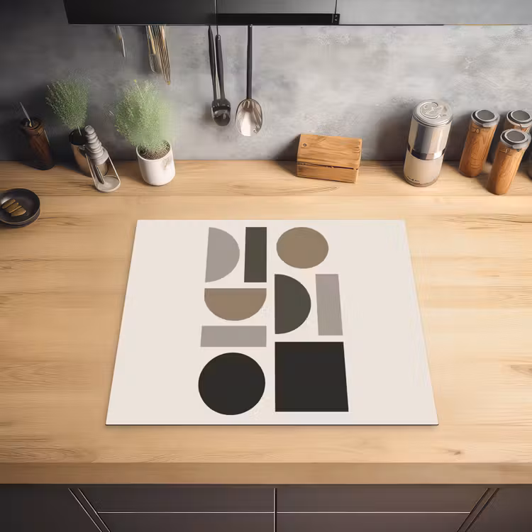 Natuurlijke tinten - Grafisch - Verticale compositie Inductie beschermer vinyl 3mm middel -sfeer5