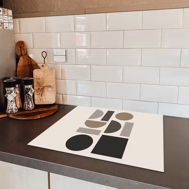 Natuurlijke tinten - Grafisch - Verticale compositie Inductie beschermer vinyl 3mm middel -sfeer3