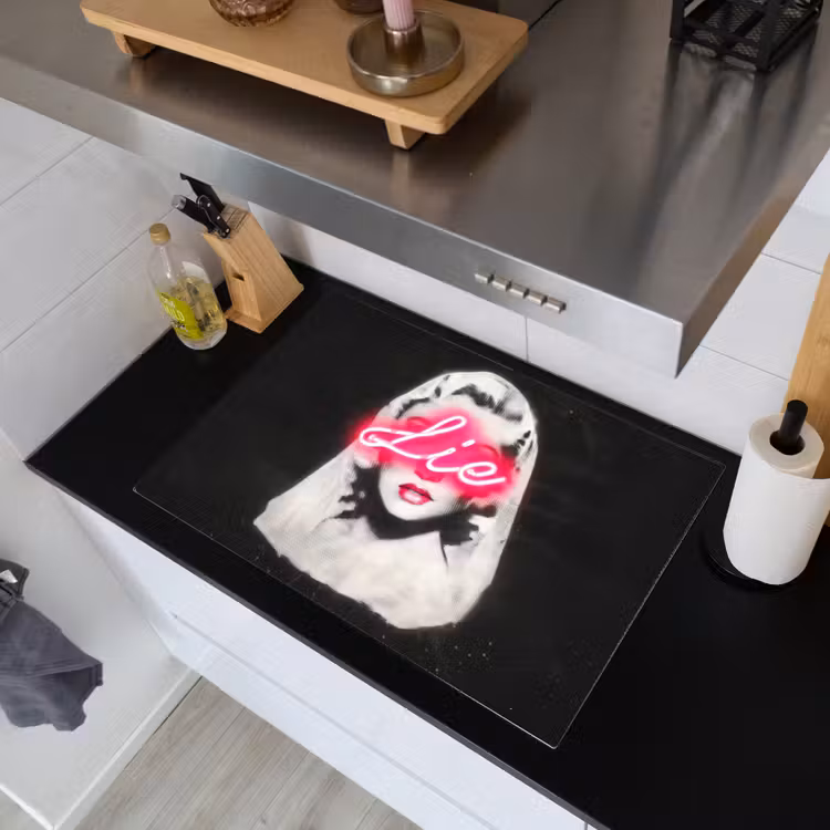 Neon - Letters - Vintage - Vrouw Inductie beschemer met haakjes klein -sfeer1
