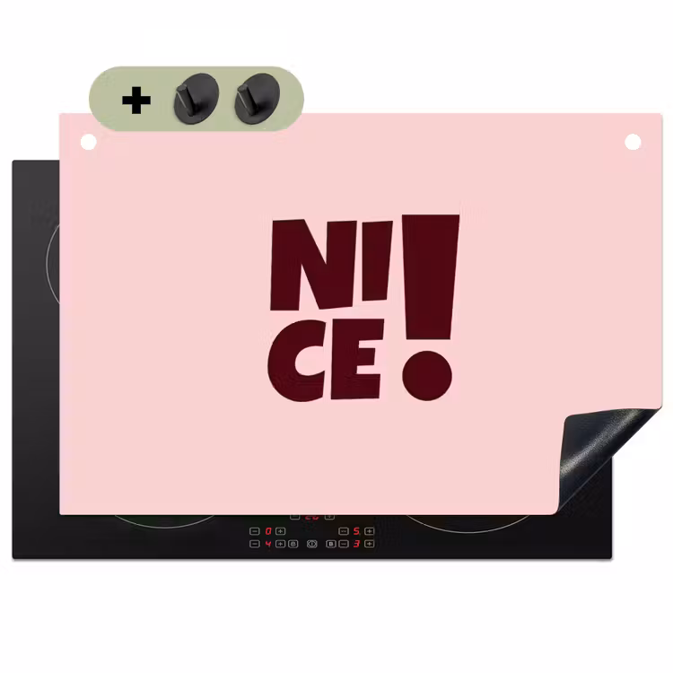 Nice - Uitroepteken - Roze Inductie beschemer met haakjes klein -3d