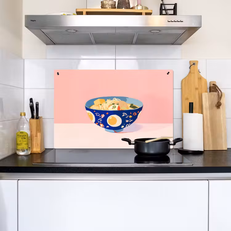 Noodles - Kom - Blauw - Illustratie Inductie beschemer met haakjes klein -sfeer2