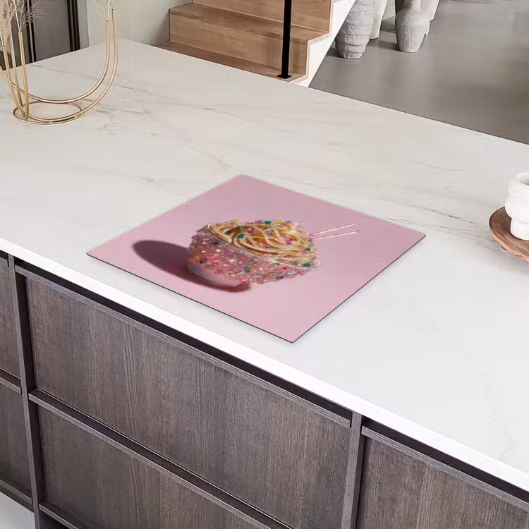 Noodles - Edelstenen - Stokjes - Roze Inductie beschermer vinyl 3mm middel -sfeer8