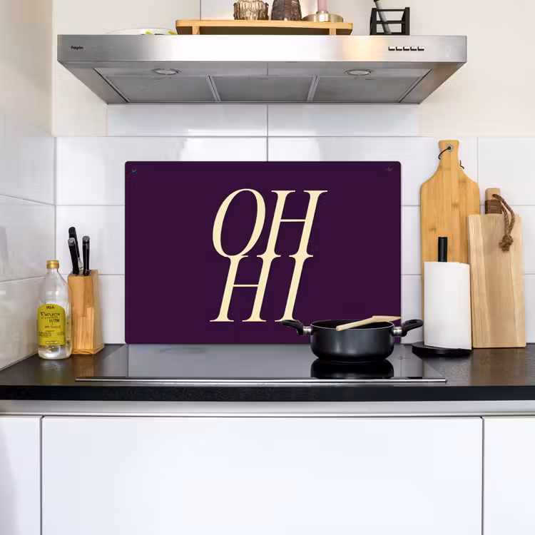Oh hi - Paars - Minimalistisch Inductie beschemer met haakjes klein -sfeer2