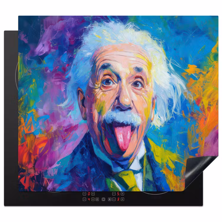 Oude man - Expressief - Kleurrijk Inductie beschermer vinyl 3mm middel -3d