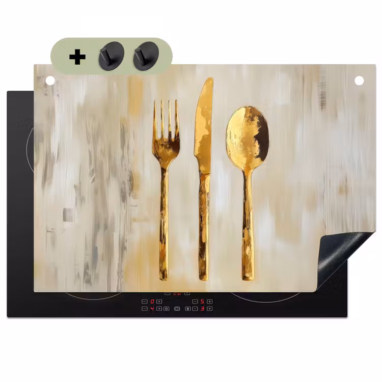Verf - Goud - Bestek Inductie beschemer met haakjes klein -3d