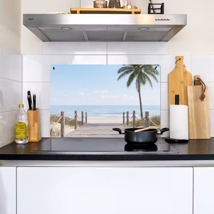 Palmbomen - Pad - Horizon Inductie beschemer met haakjes klein -sfeer2