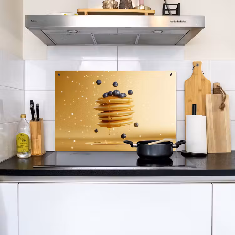 Pannenkoeken - Eten - Honing - Geel Inductie beschemer met haakjes klein -sfeer2