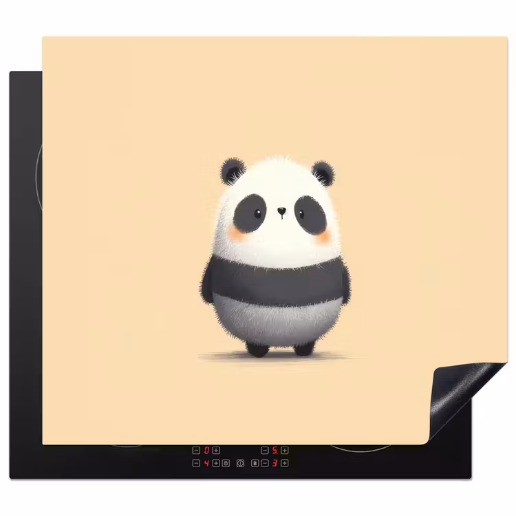 Panda - Beige - Minimalistisch Inductie beschermer vinyl 3mm middel -3d