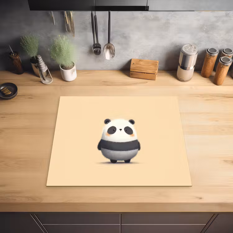 Panda - Beige - Minimalistisch Inductie beschermer vinyl 3mm middel -sfeer5