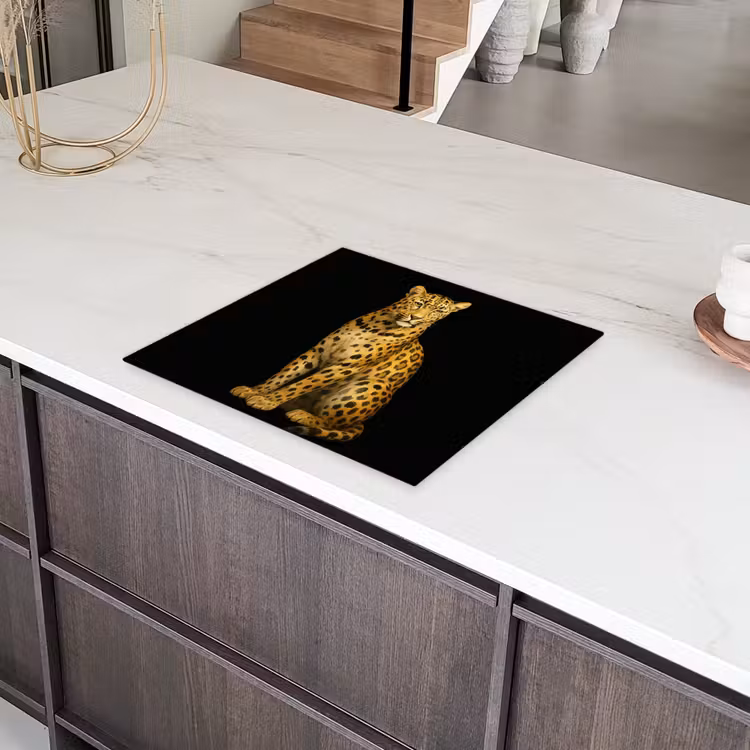 Panter - Realistisch - Bruin Inductie beschermer vinyl 3mm middel -sfeer8
