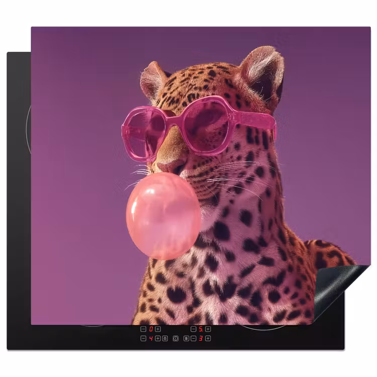 Panter - Zonnebril - Kauwgombel - Roze Inductie beschermer vinyl 3mm middel -3d