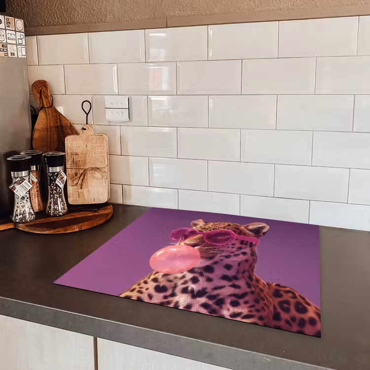Panter - Zonnebril - Kauwgombel - Roze Inductie beschermer vinyl 3mm middel -sfeer3
