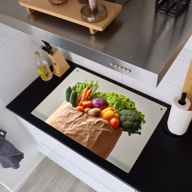 Papieren - Boodschappen - Groente - Kleurrijk Inductie beschemer met haakjes klein -sfeer1