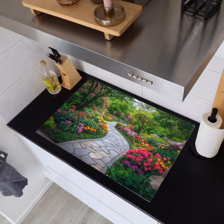 Park - Bloemen - Tuin Inductie beschemer met haakjes klein -sfeer1
