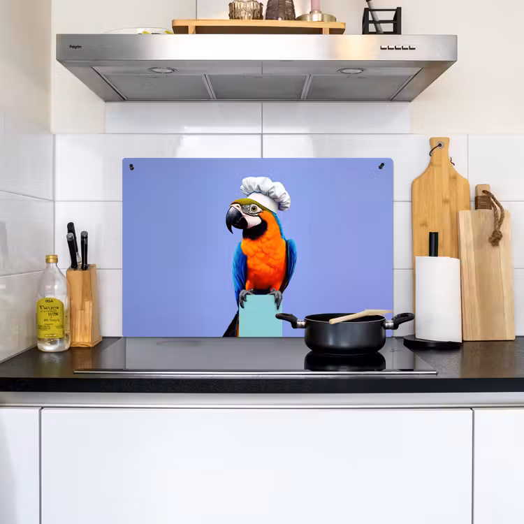 Papegaai - Koksmuts - Vogel - Leuk Inductie beschemer met haakjes klein -sfeer2