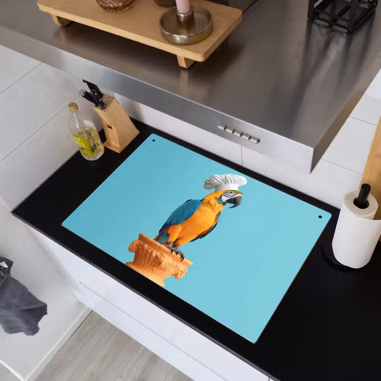 Papegaai - Koksmuts - Grappig - Vogel Inductie beschemer met haakjes klein -sfeer1