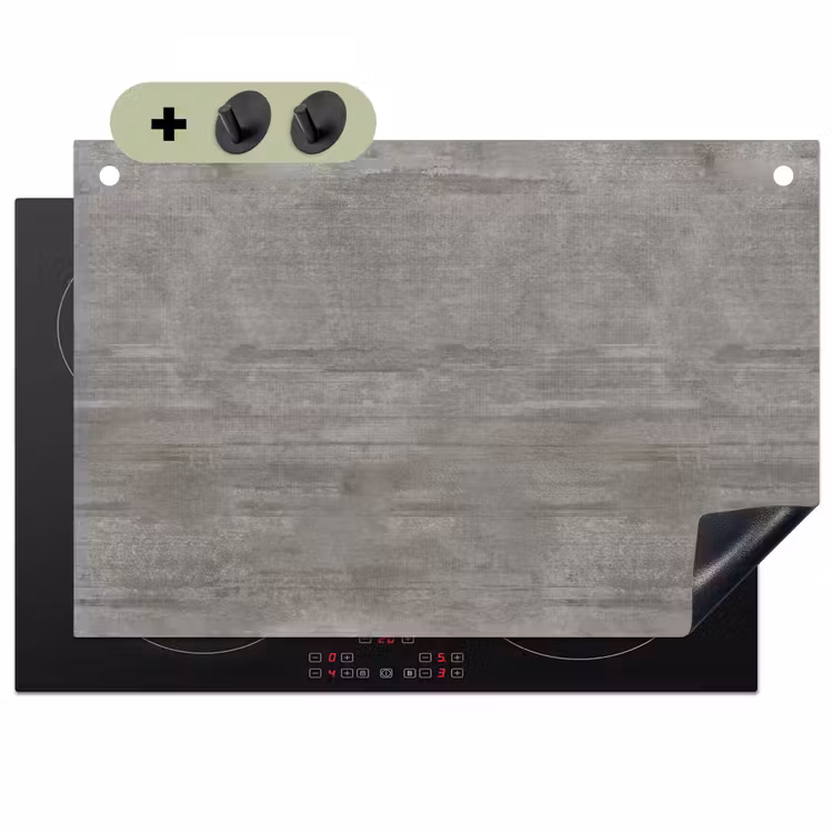 Patroon - Beton - Grijs Inductie beschemer met haakjes klein 777 -3d