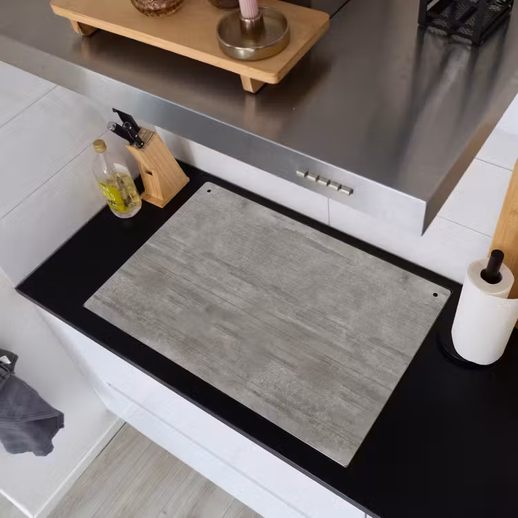 Patroon - Beton - Grijs Inductie beschemer met haakjes klein 777 -sfeer1