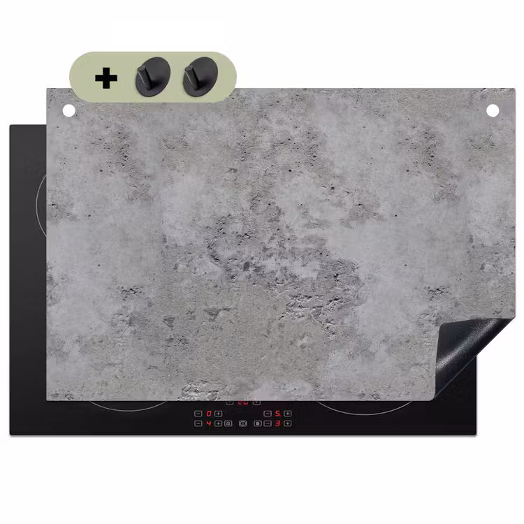 Patroon - Grijs - Oud - Beton Inductie beschemer met haakjes klein 777 -3d