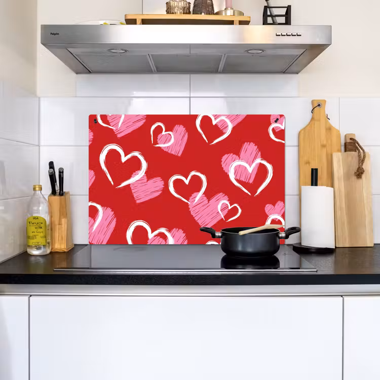Patroon - Hartjes - Roze - Valentijn Inductie beschemer met haakjes klein -sfeer2