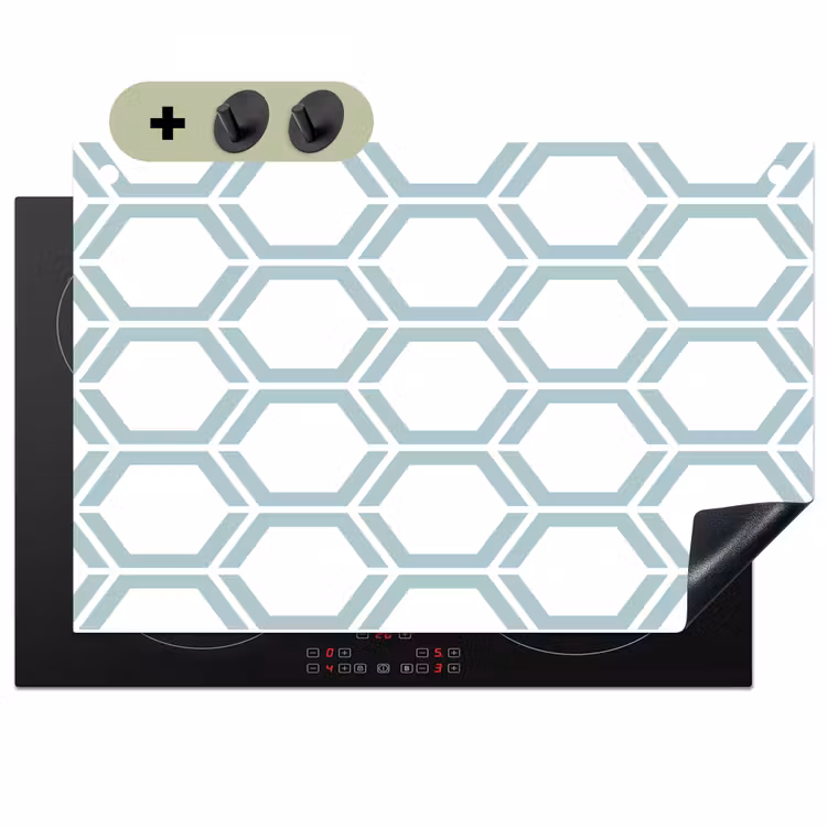 Patroon - Lijn - Design - Hexagon Inductie beschemer met haakjes klein 777 -3d