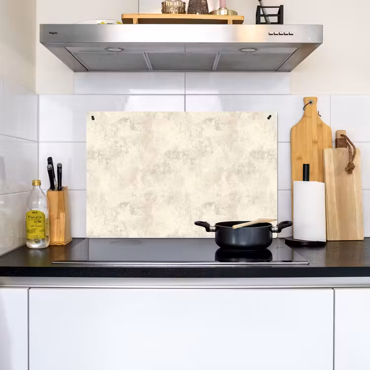 Patroon - Organisch - Beige Inductie beschemer met haakjes klein 777 -sfeer2