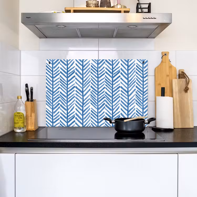 Patroon - Streep - Blauw Inductie beschemer met haakjes klein 777 -sfeer2