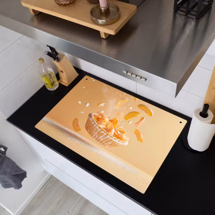 Peach - Eten - Taart - Oranje Inductie beschemer met haakjes klein -sfeer1
