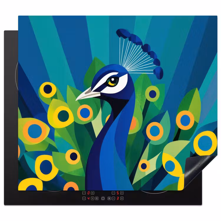 Pauw - Cirkels - Blauw Inductie beschermer vinyl 3mm middel -3d