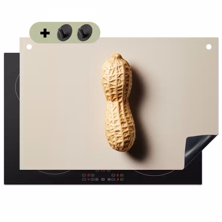 Pinda - Ruw - Beige Inductie beschemer met haakjes klein -3d