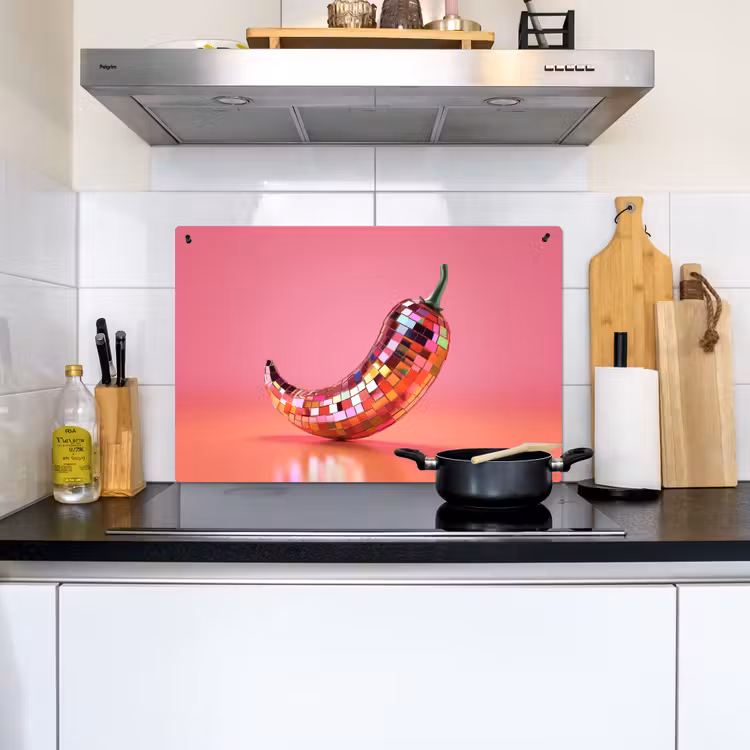 Peper - Disco - Rood - Glitter Inductie beschemer met haakjes klein -sfeer2