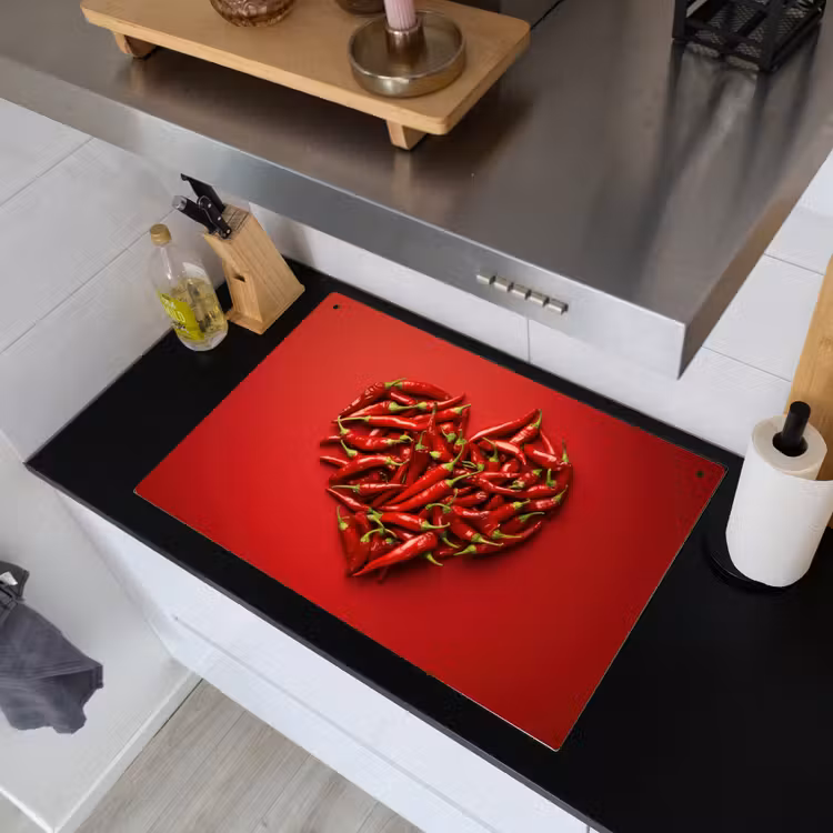 Pepers - Rood - Hart Inductie beschemer met haakjes klein -sfeer1