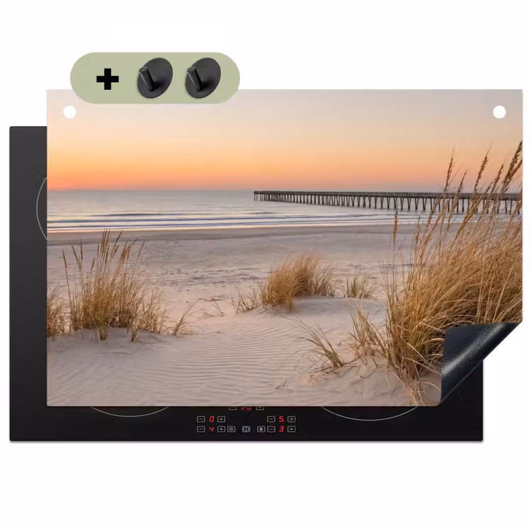 Pier - Zonsondergang - Strand Inductie beschemer met haakjes klein -3d
