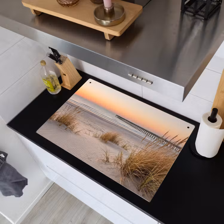 Pier - Zonsondergang - Strand Inductie beschemer met haakjes klein -sfeer1