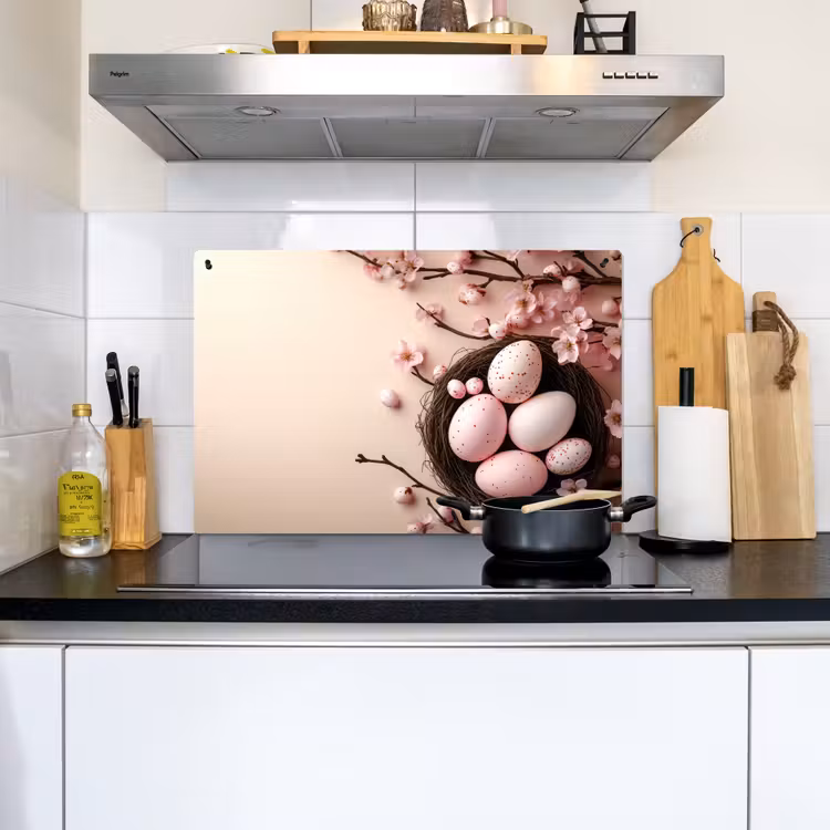 Roze - Bloesems - Eieren Inductie beschemer met haakjes klein -sfeer2