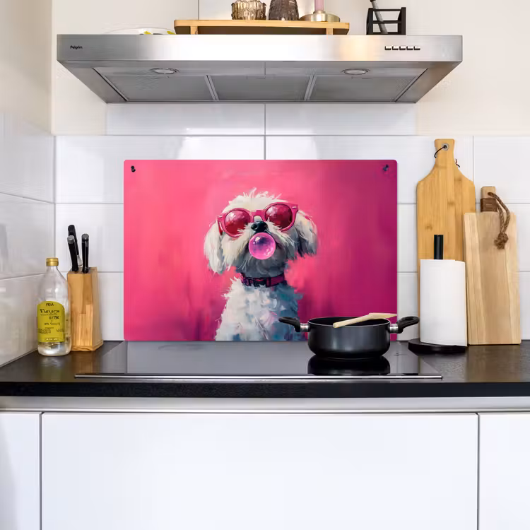 Pink - Hond - Bubbel Inductie beschemer met haakjes klein -sfeer2