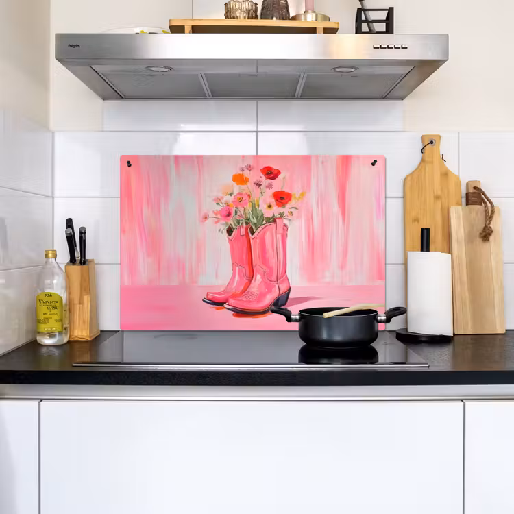 Roze - Bloemen - Cowboy Inductie beschemer met haakjes klein -sfeer2