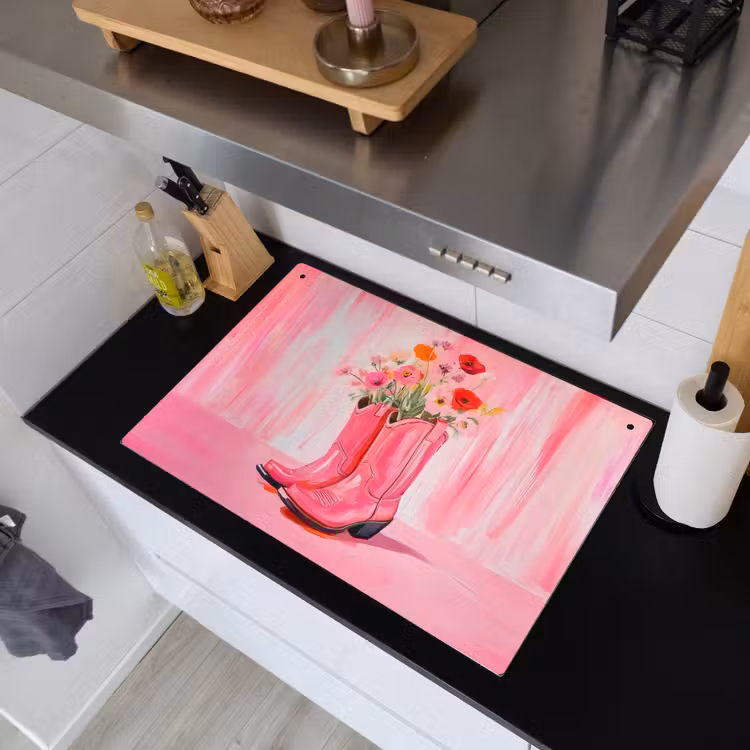 Roze - Bloemen - Cowboy Inductie beschemer met haakjes klein -sfeer1