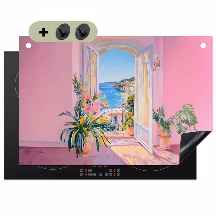 Roze - Buiten - Verf Inductie beschemer met haakjes klein -3d