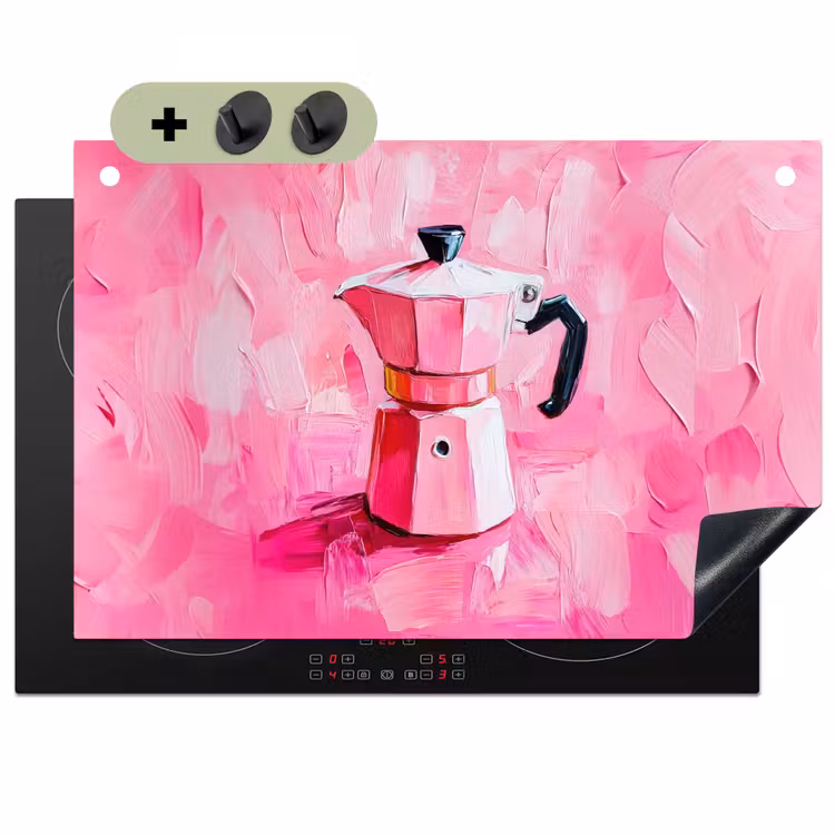 Roze - Verf - Coffee Inductie beschemer met haakjes klein -3d