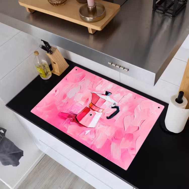 Roze - Verf - Coffee Inductie beschemer met haakjes klein -sfeer1