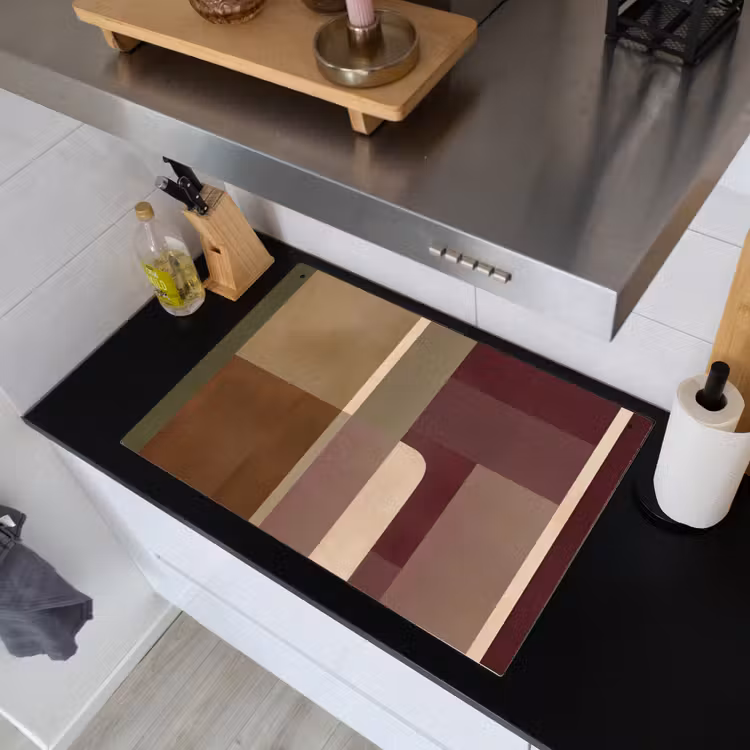 Vlakken - Abstract - Bordeaux - Lijnen Inductie beschemer met haakjes klein -sfeer1