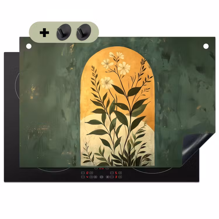 Plant - Bloemen - Wit Inductie beschemer met haakjes klein -3d