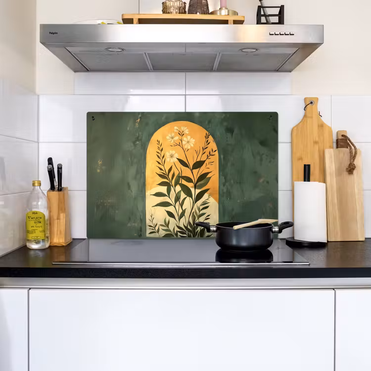 Plant - Bloemen - Wit Inductie beschemer met haakjes klein -sfeer2